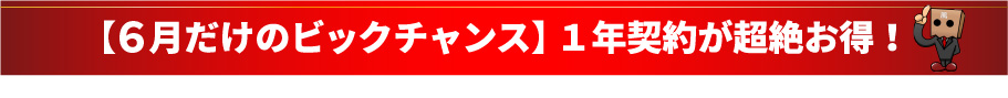 【5月だけのビックチャンス】1年契約が超絶お得!